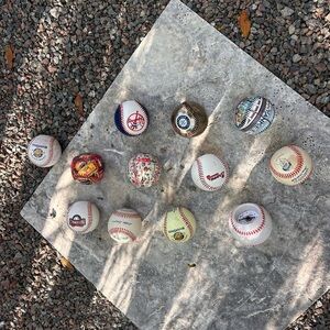 Set of 12 Collectible Baseballs Assorted